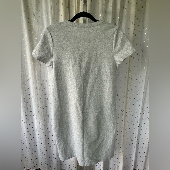 J Crew Factory Heather Grey Stretchy Thick Cotton Blend Lace Up Knit Dress S - Picture 3 of 6